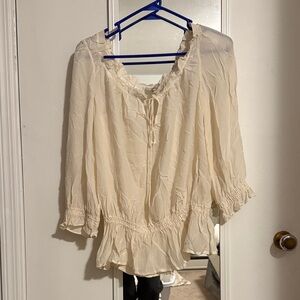 Joie Cream Ruffle Blouse